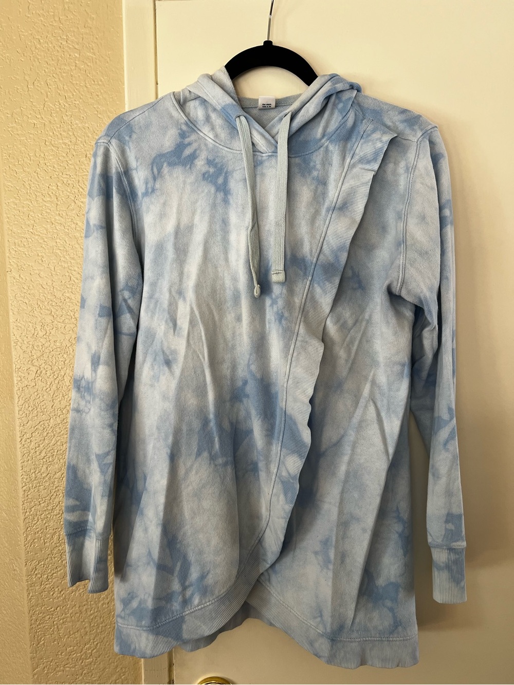 Old Navy Maternity Cross-Front Nursing Pullover Hoodie, Blue Tie-Dye